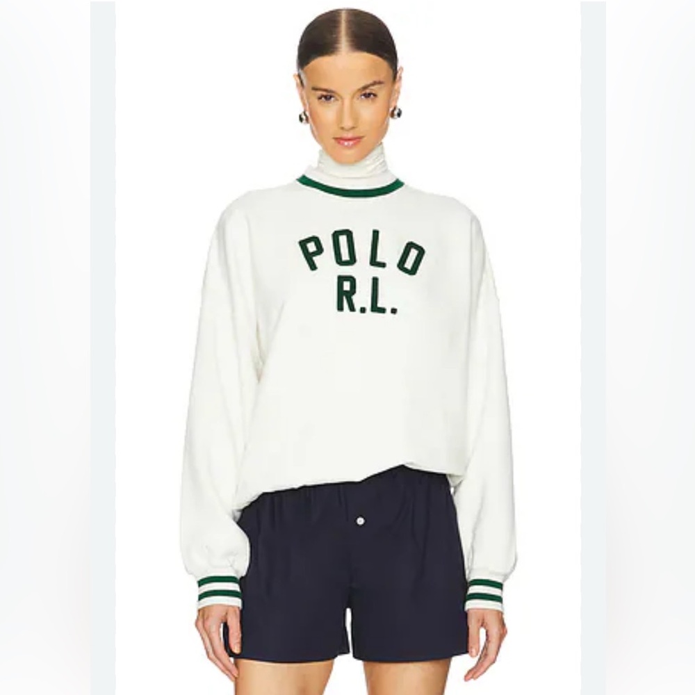 Polo Ralph Lauren Vintage Fleece Polo Sweatshirt in Nevis L - Picture 2 of 7